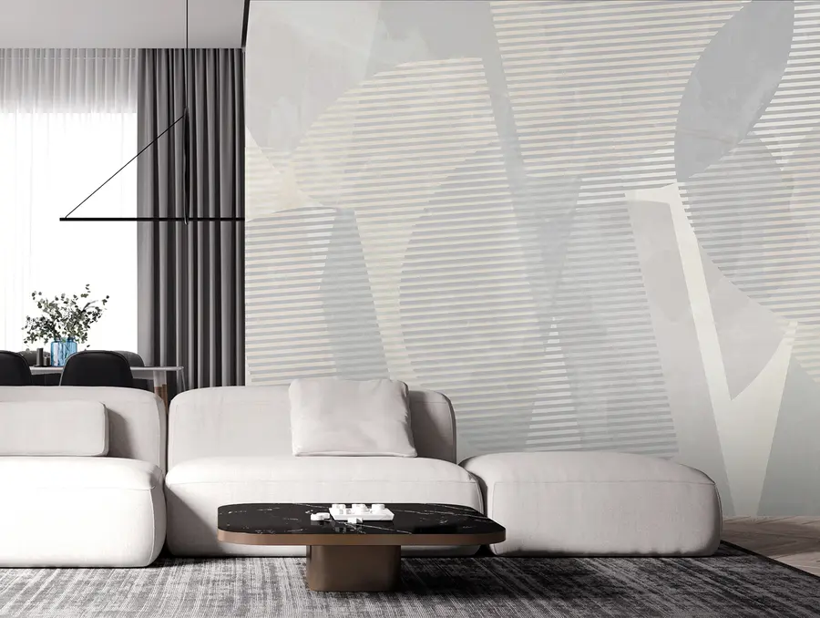 τοιχογραφίες Γεωμετρική αφαίρεση σε μαρμάρινο φόντο σε παστέλ χρώματα u95373