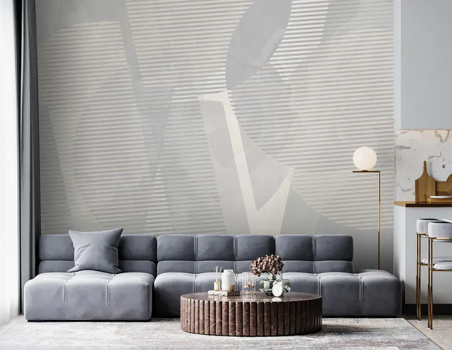 τοιχογραφίες Γεωμετρική αφαίρεση σε μαρμάρινο φόντο σε παστέλ χρώματα u95373