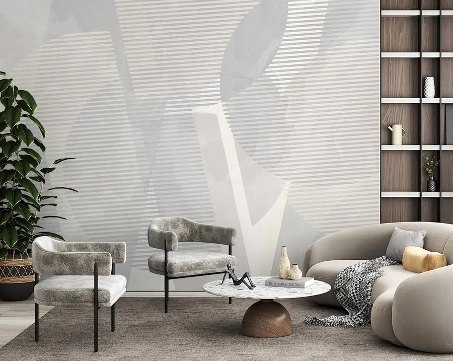 τοιχογραφίες Γεωμετρική αφαίρεση σε μαρμάρινο φόντο σε παστέλ χρώματα u95373