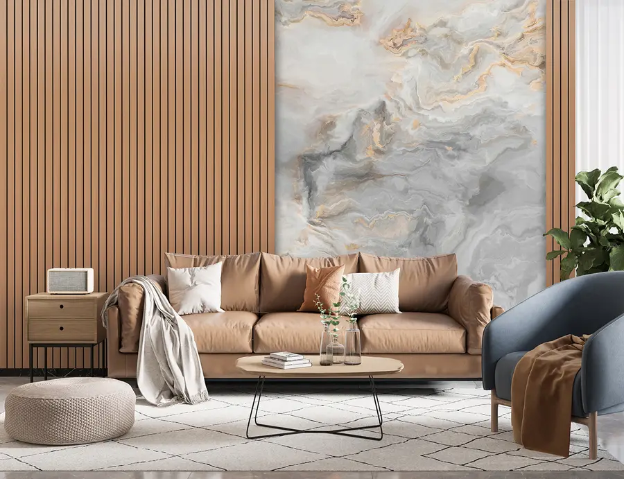 τοιχογραφίες Ξύλινα πηχάκια με μάρμαρο u97426