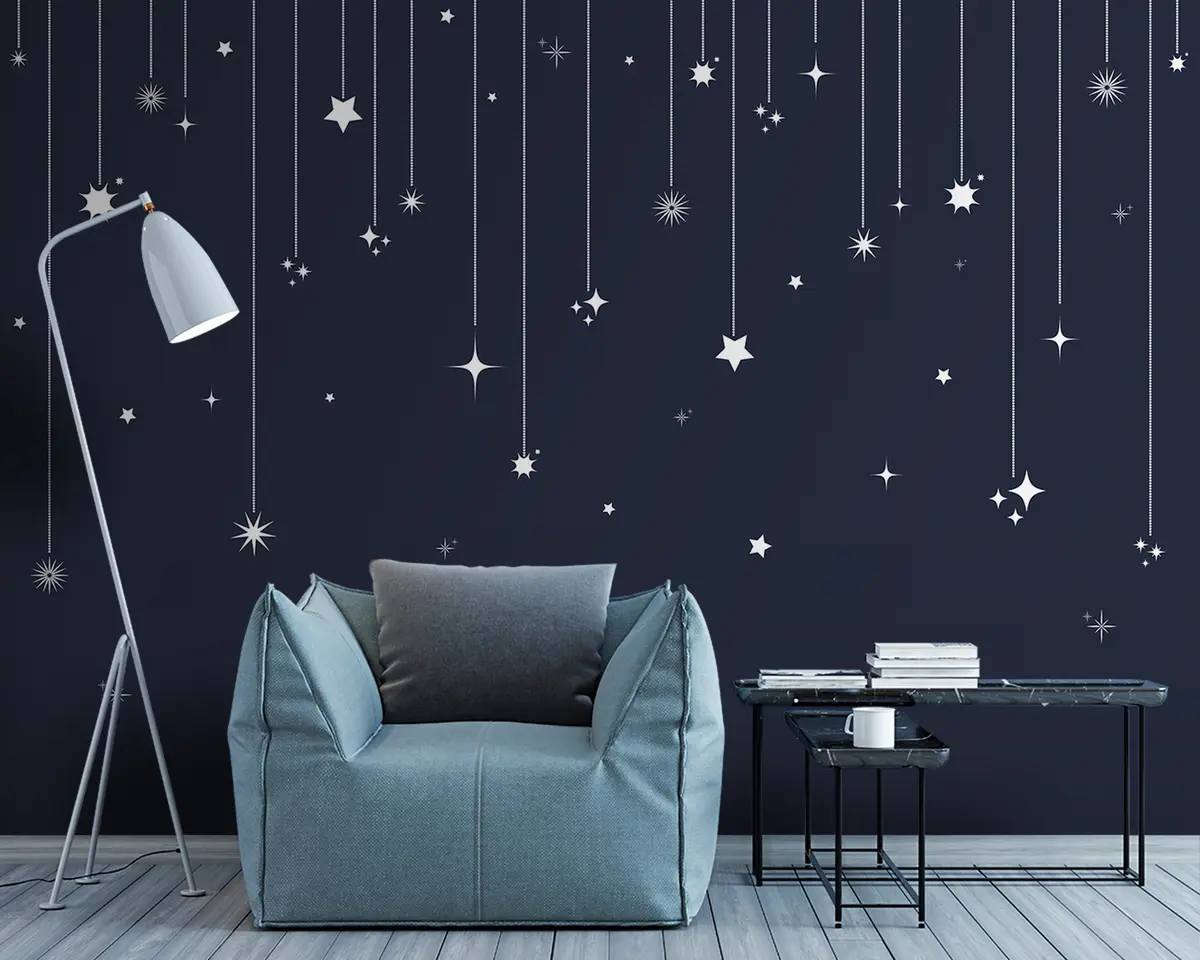 Τοιχογραφίες Falling Stars Λευκό χρώμα, Κομψό μινιμαλιστικό μοτίβο, Διαστημικό θέμα u98767v1 αγοράζουν Ηνωμένο Βασίλειο - Uwalls.gr τοιχογραφίες Falling Stars Λευκό χρώμα, Κομψό μινιμαλιστικό μοτίβο, Διαστημικό θέμα u98767v1