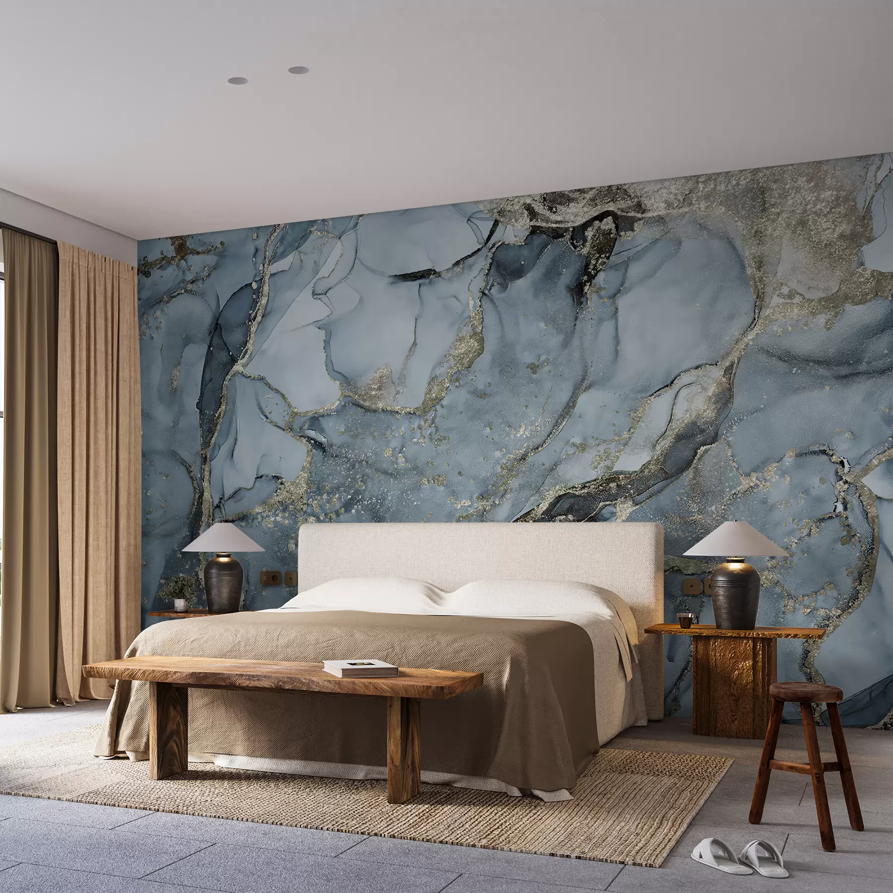 τοιχογραφίες Μπλε μάρμαρο u93578v3