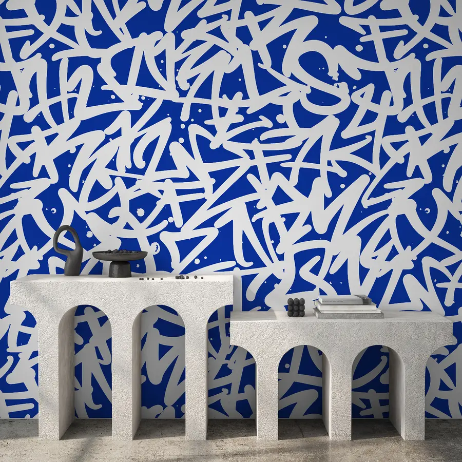 τοιχογραφίες Συναισθήματα γκράφιτι: μπλε u99087v2