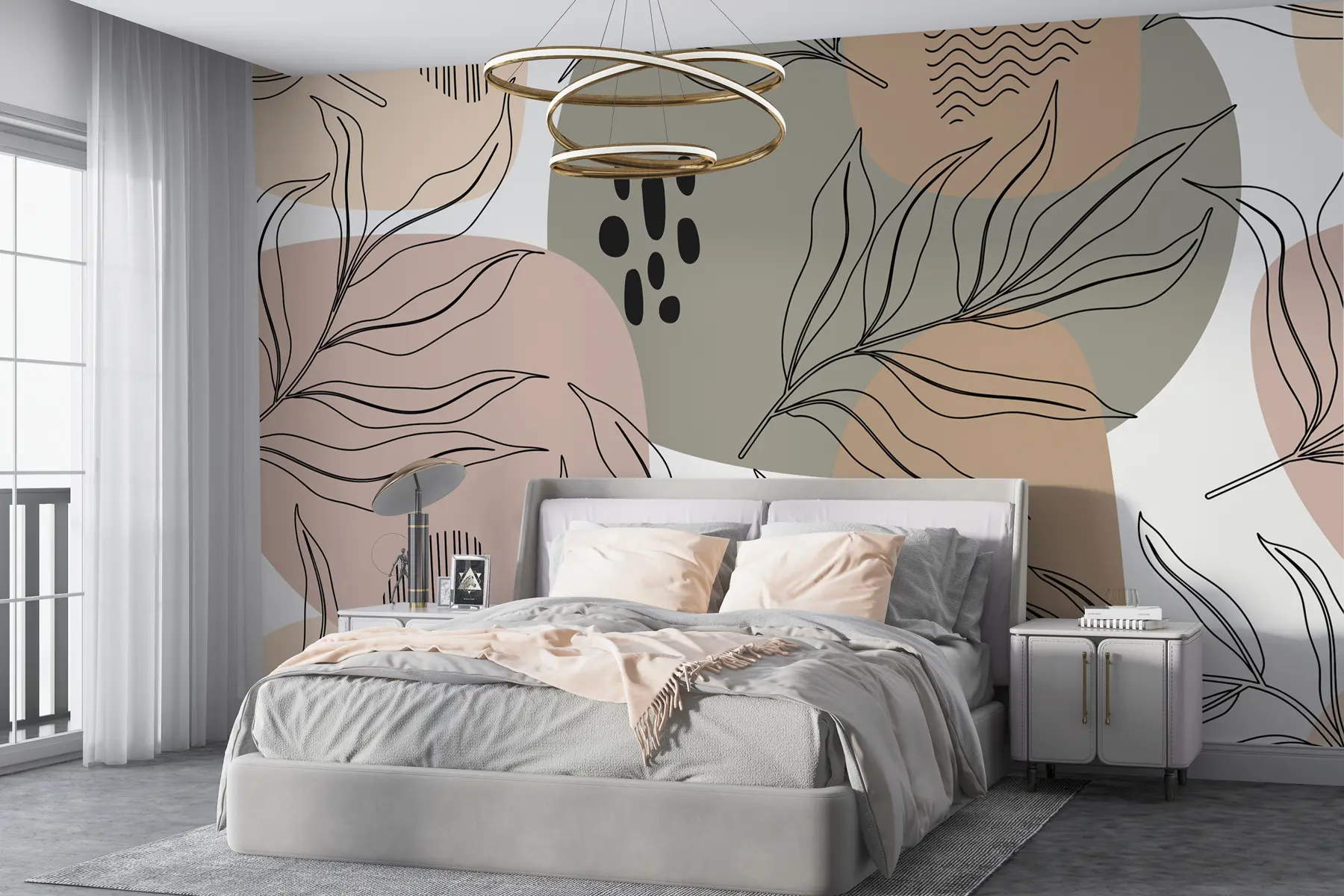 τοιχογραφίες Τροπικά φύλλα ζωγραφισμένα στο χέρι σε μοτίβο χωρίς ραφή u99422